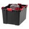IRIS USA WeatherPro™ Bin Tote Organizing Container, Black/Red